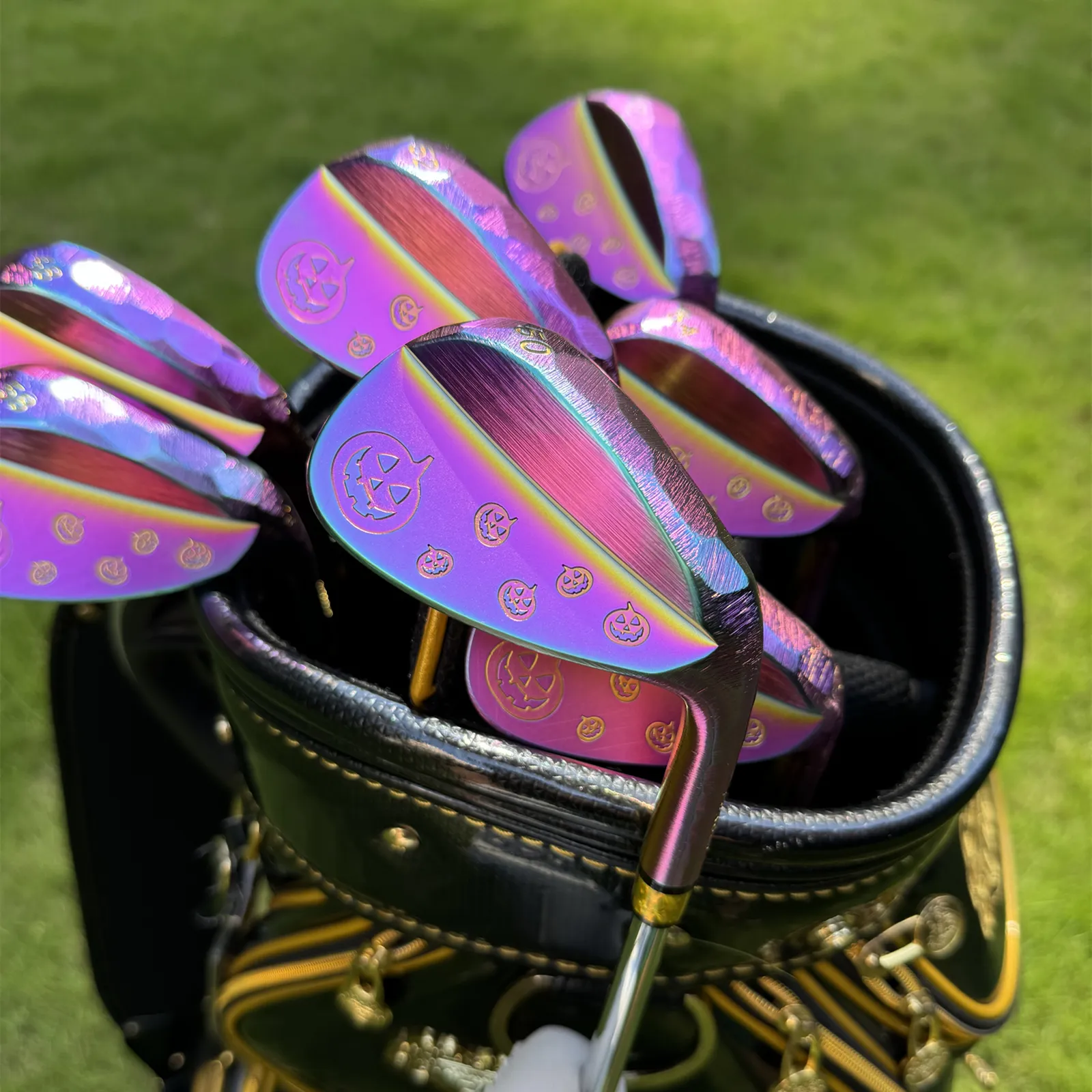 Calong Pumpkin Forged Golf Wedges Rainbow 48 50 52 54 56 58 60 Degree With Dynamic Golden S200 Steel Shaft Full Milled Face Sand Wedge - Image 2
