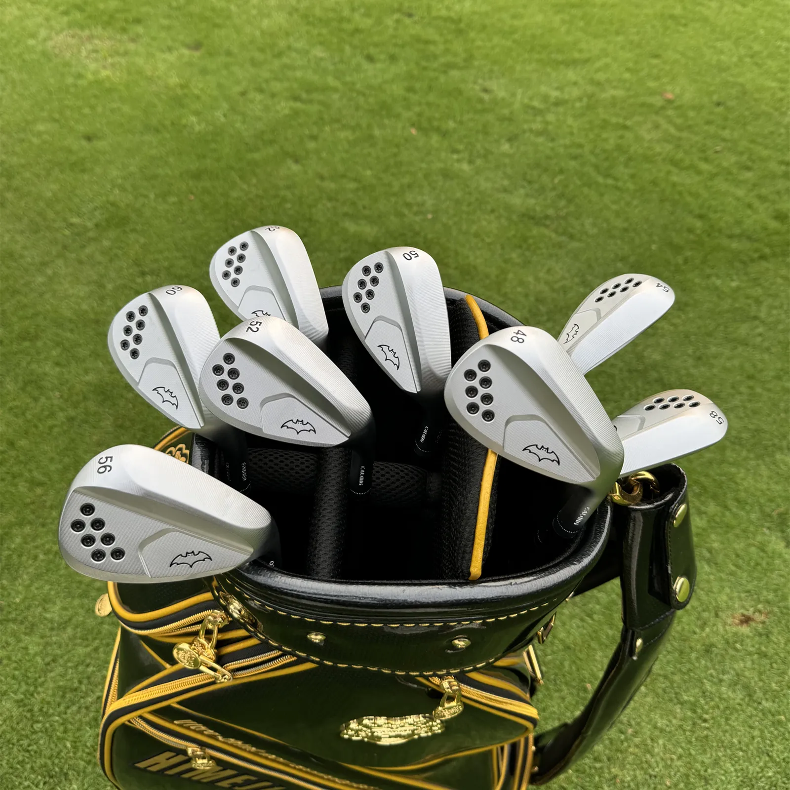 Calong Batman Golf Wedges Black/Silvery 48 50 52 54 56 58 60 62 Degree With Dynamic Golden S200 Steel Shaft Full Spin Milled Face -Removable Weights Sand Wedges - Image 8