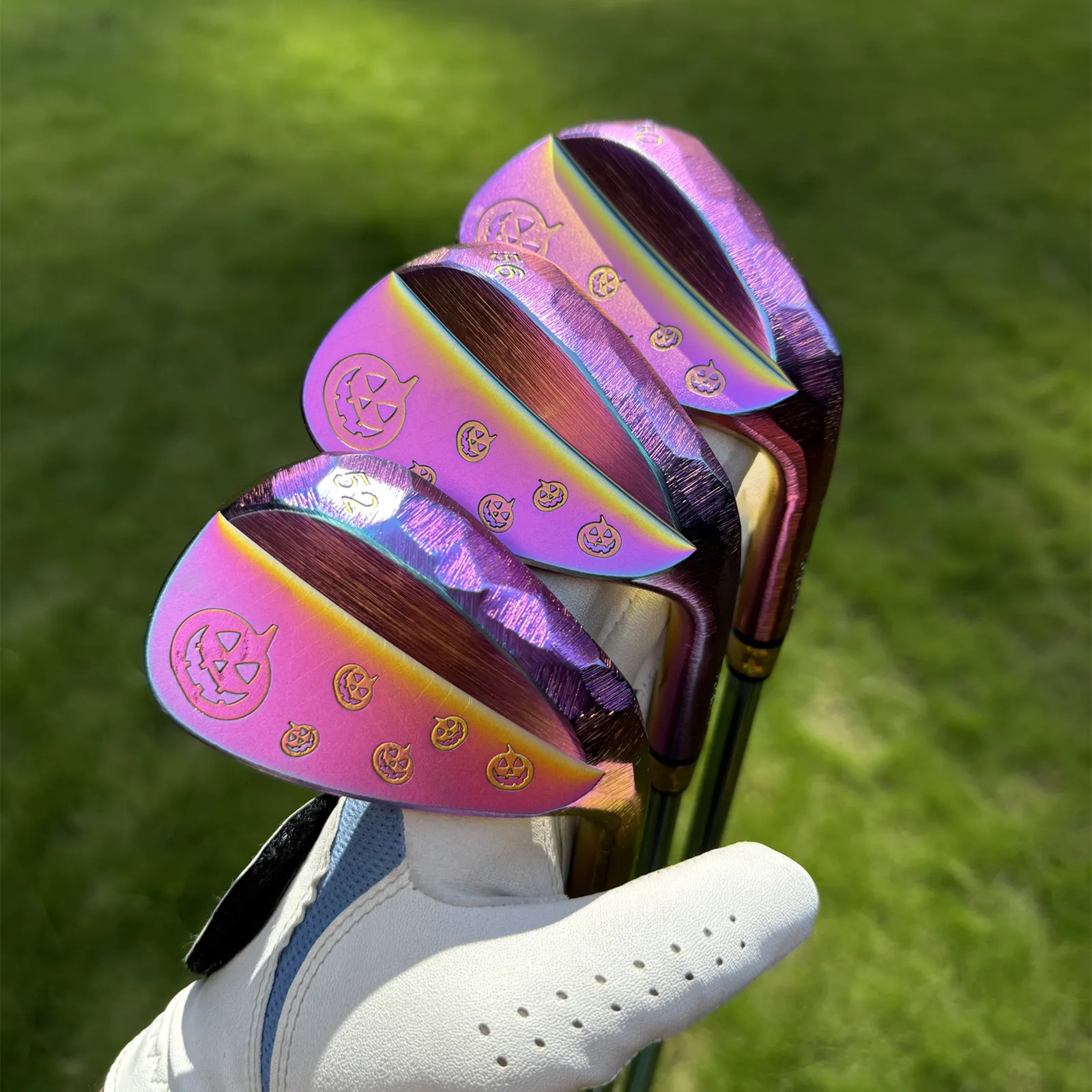 Calong Pumpkin Forged Golf Wedges Rainbow 48 50 52 54 56 58 60 Degree With Dynamic Golden S200 Steel Shaft Full Milled Face Sand Wedge - Image 4