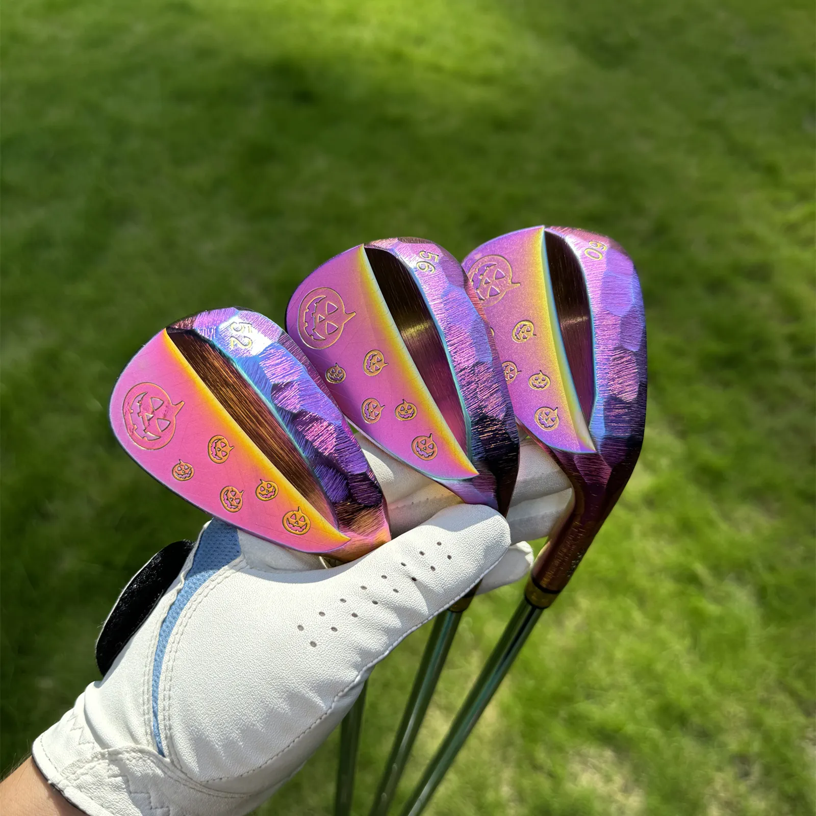Calong Pumpkin Forged Golf Wedges Rainbow 48 50 52 54 56 58 60 Degree With Dynamic Golden S200 Steel Shaft Full Milled Face Sand Wedge - Image 5
