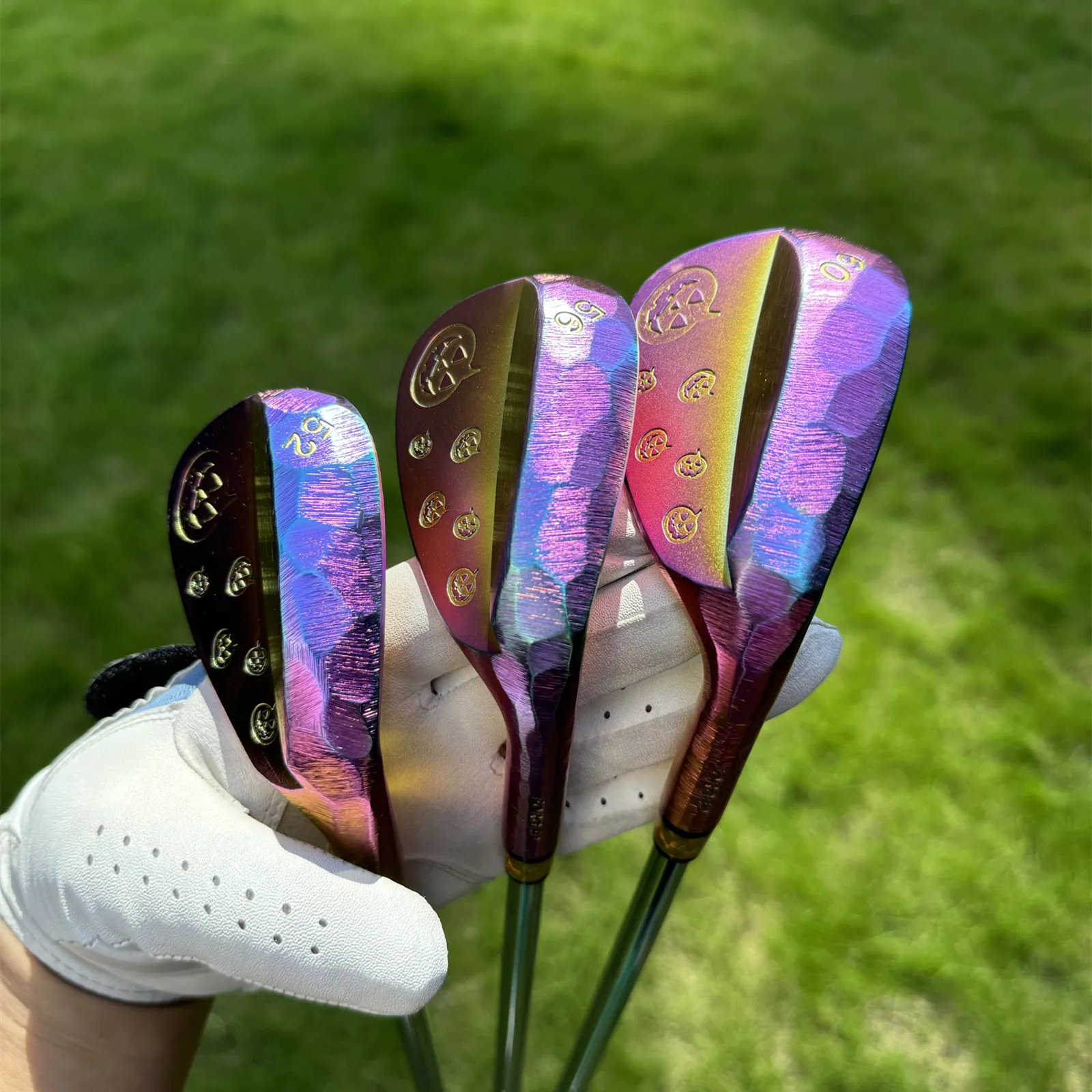 Calong Pumpkin Forged Golf Wedges Rainbow 48 50 52 54 56 58 60 Degree With Dynamic Golden S200 Steel Shaft Full Milled Face Sand Wedge - Image 6