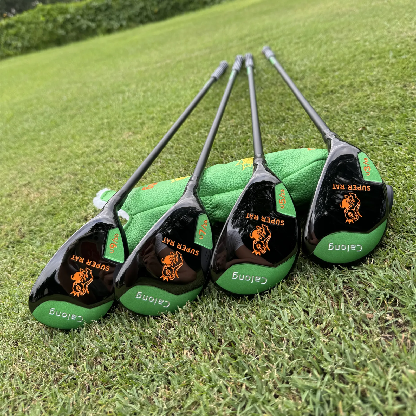 Calong Super Rat Golf Hybrids 18 22 26 30 Degree With Graphite Shaft 65g SR Flex Rescue RH Golf Clubs Headcover - Image 4