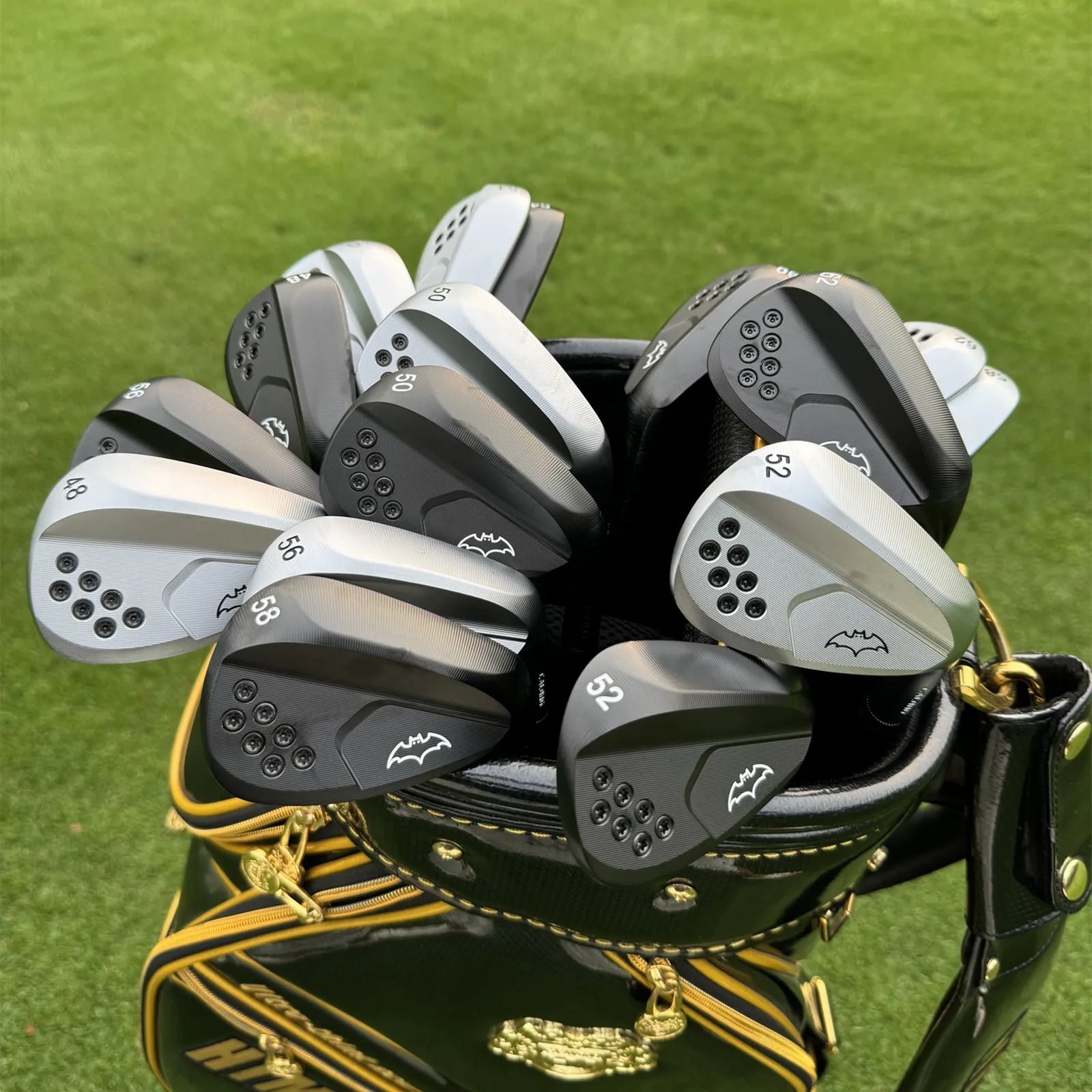 Calong Batman Golf Wedges Black/Silvery 48 50 52 54 56 58 60 62 Degree With Dynamic Golden S200 Steel Shaft Full Spin Milled Face -Removable Weights Sand Wedges - Image 2