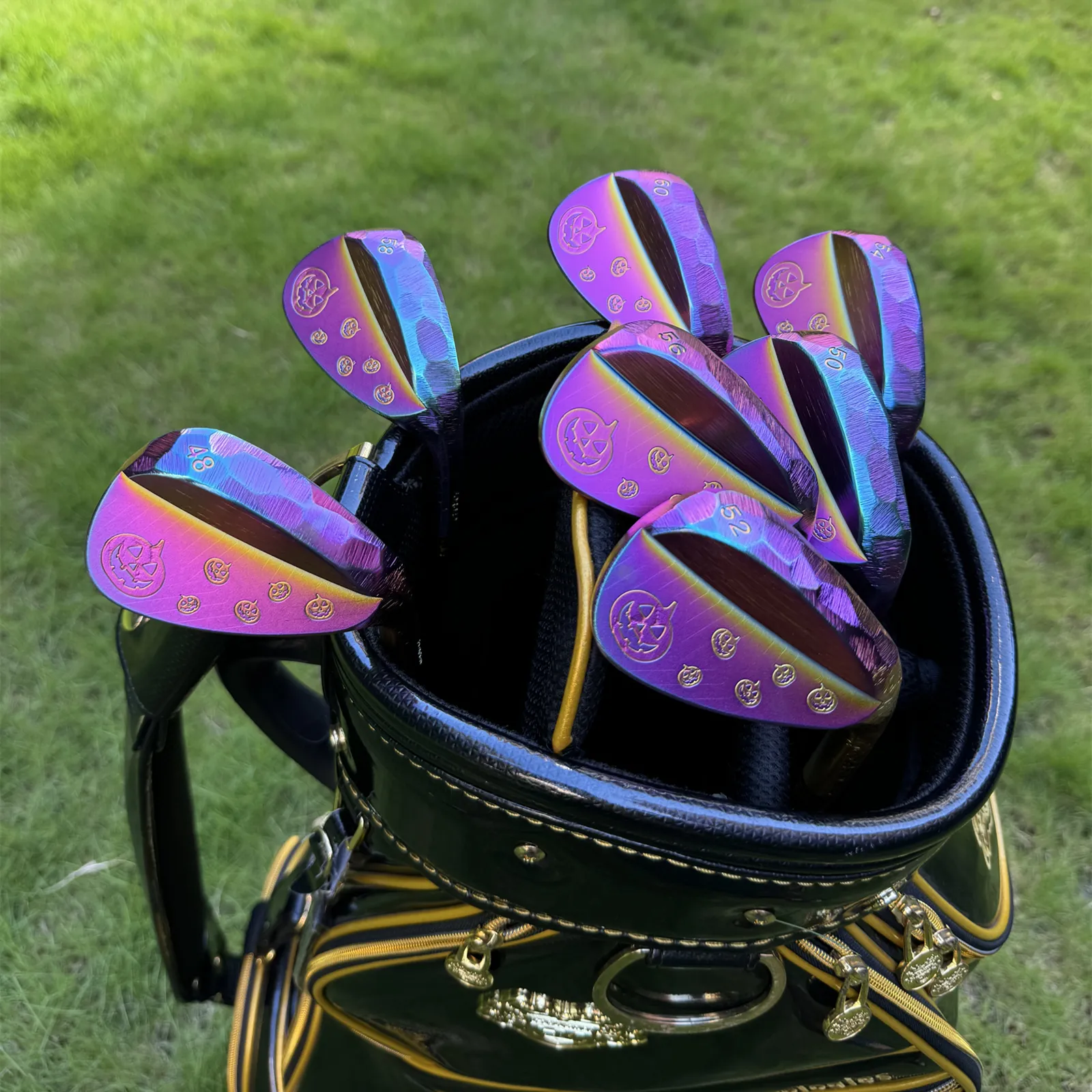 Calong Pumpkin Forged Golf Wedges Rainbow 48 50 52 54 56 58 60 Degree With Dynamic Golden S200 Steel Shaft Full Milled Face Sand Wedge - Image 3