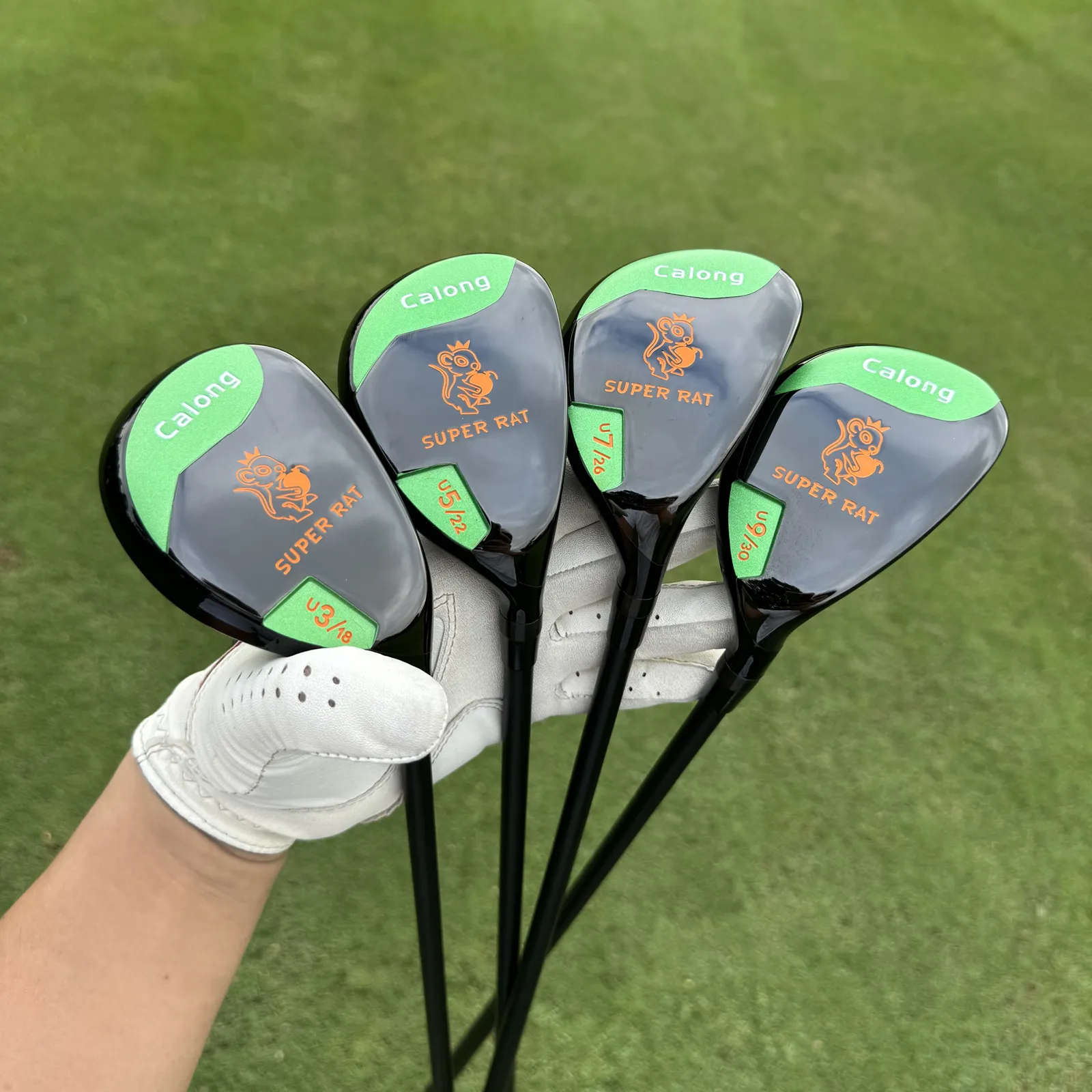 Calong Super Rat Golf Hybrids 18 22 26 30 Degree With Graphite Shaft 65g SR Flex Rescue RH Golf Clubs Headcover