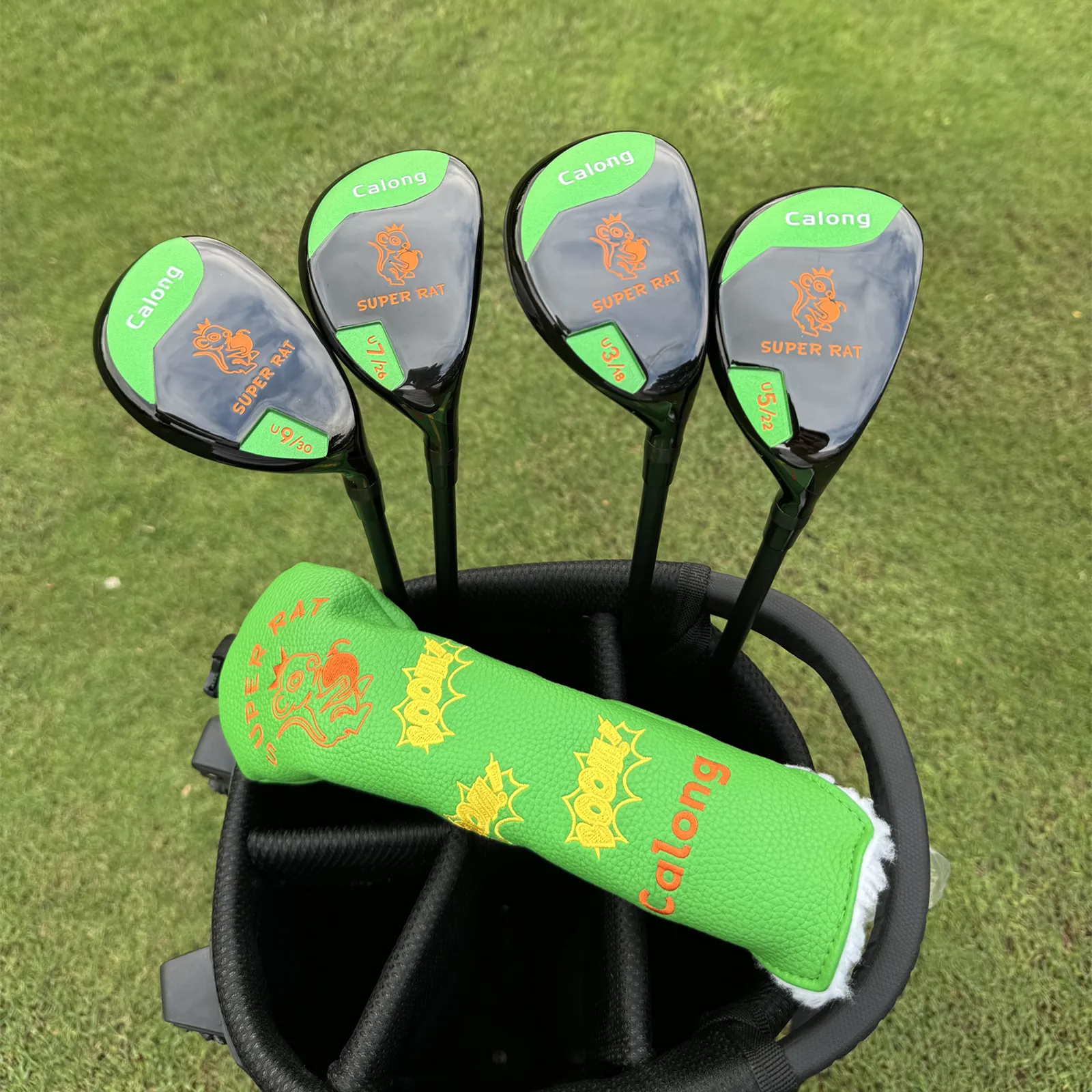 Calong Super Rat Golf Hybrids 18 22 26 30 Degree With Graphite Shaft 65g SR Flex Rescue RH Golf Clubs Headcover - Image 2