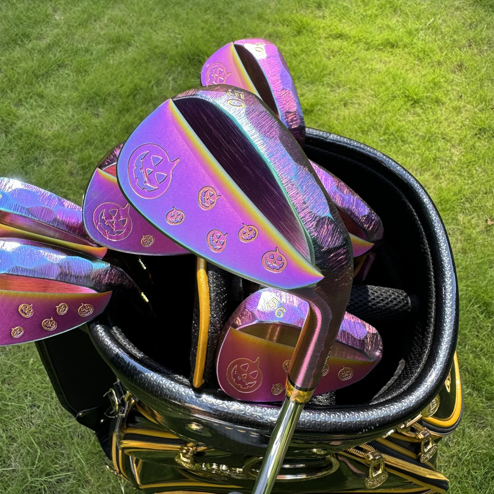 Calong Pumpkin Forged Golf Wedges Rainbow 48 50 52 54 56 58 60 Degree With Dynamic Golden S200 Steel Shaft Full Milled Face Sand Wedge - Image 7