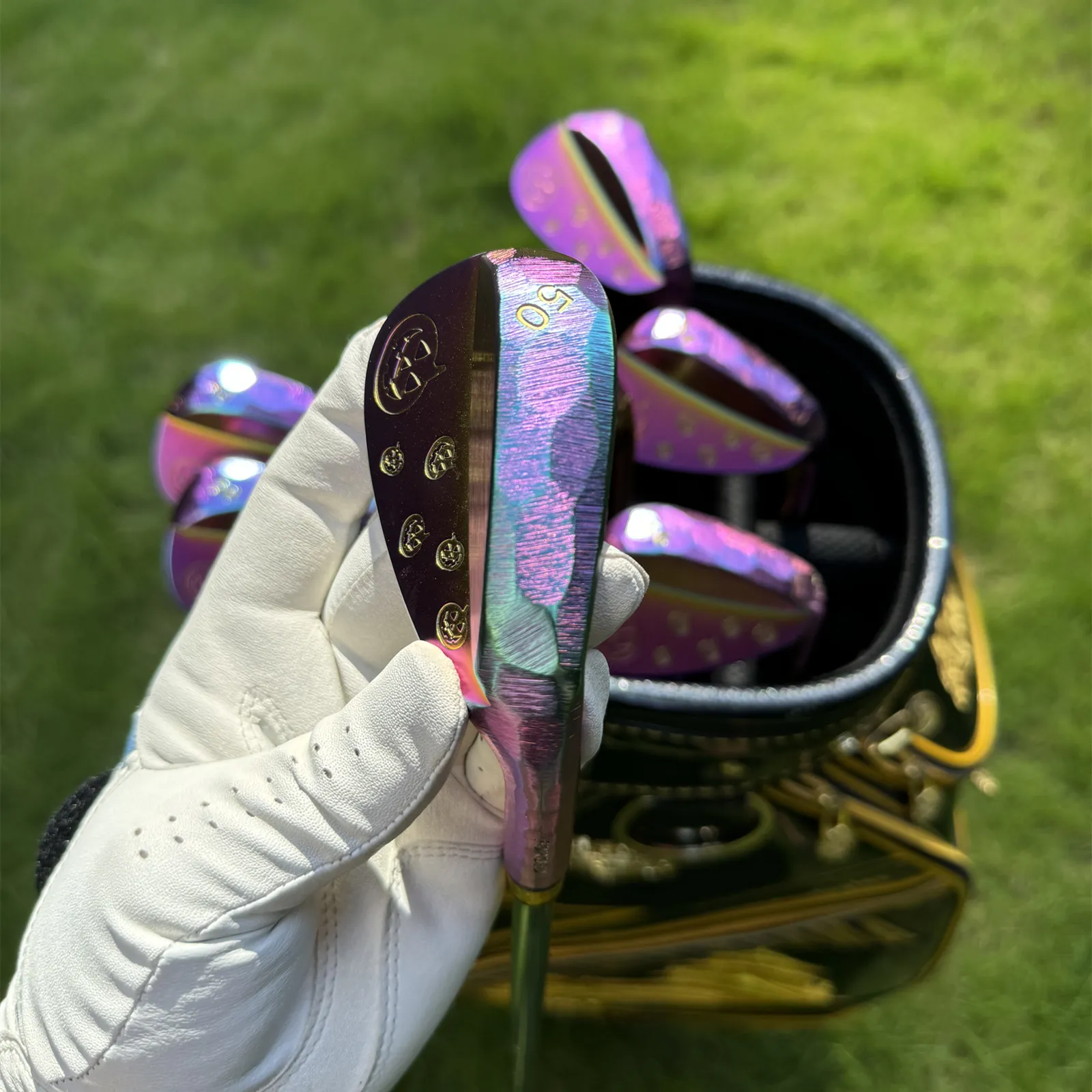 Calong Pumpkin Forged Golf Wedges Rainbow 48 50 52 54 56 58 60 Degree With Dynamic Golden S200 Steel Shaft Full Milled Face Sand Wedge - Image 8