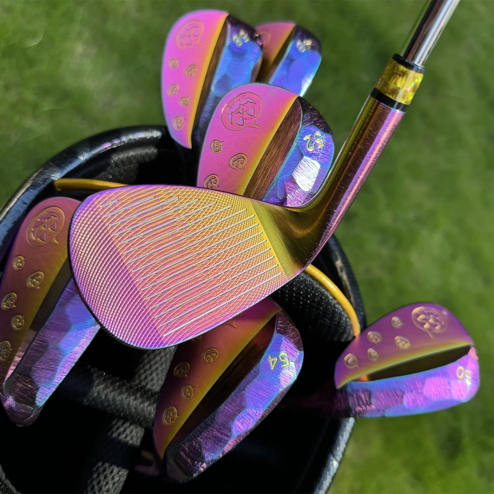 Calong Pumpkin Forged Golf Wedges Rainbow 48 50 52 54 56 58 60 Degree With Dynamic Golden S200 Steel Shaft Full Milled Face Sand Wedge - Image 9
