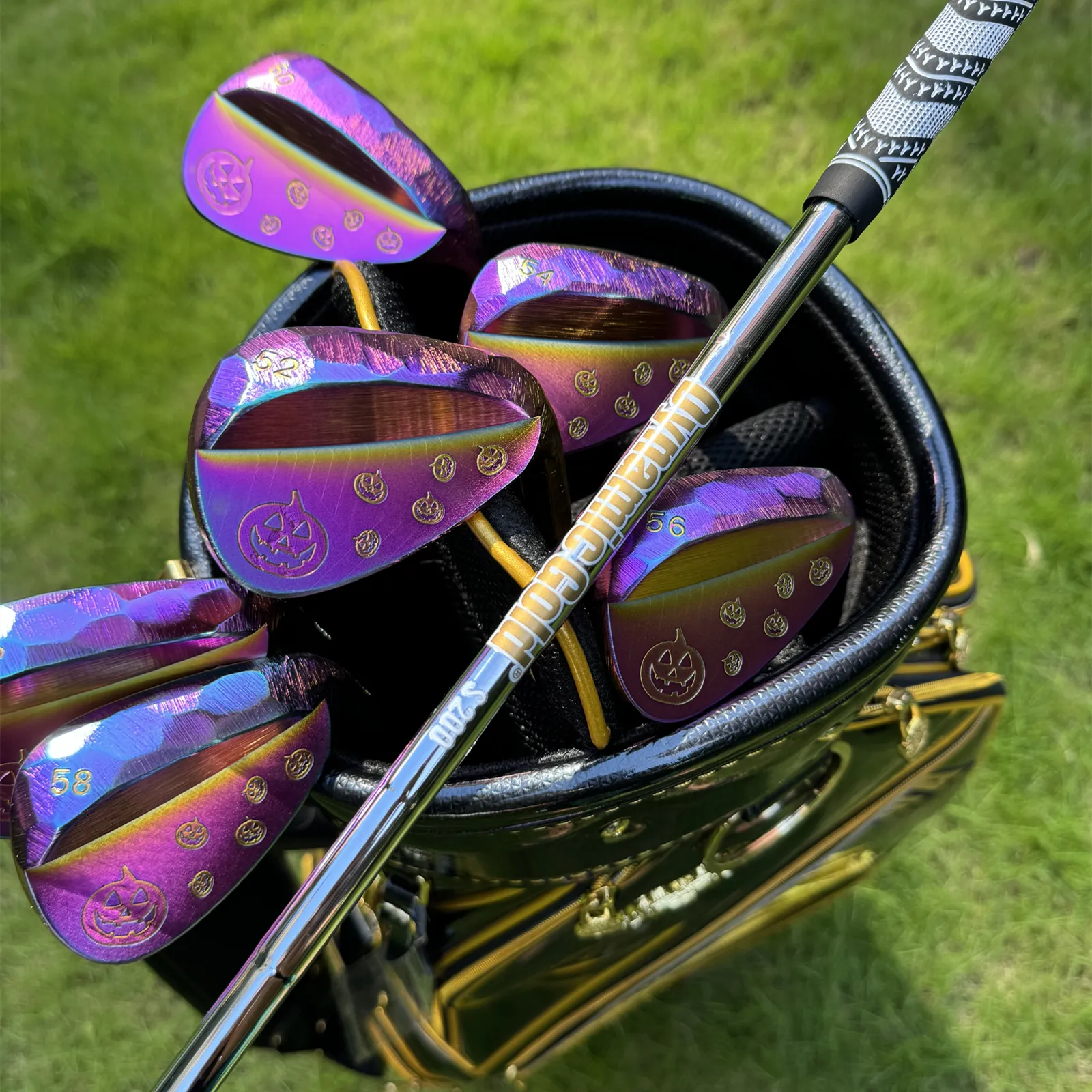 Calong Pumpkin Forged Golf Wedges Rainbow 48 50 52 54 56 58 60 Degree With Dynamic Golden S200 Steel Shaft Full Milled Face Sand Wedge - Image 12
