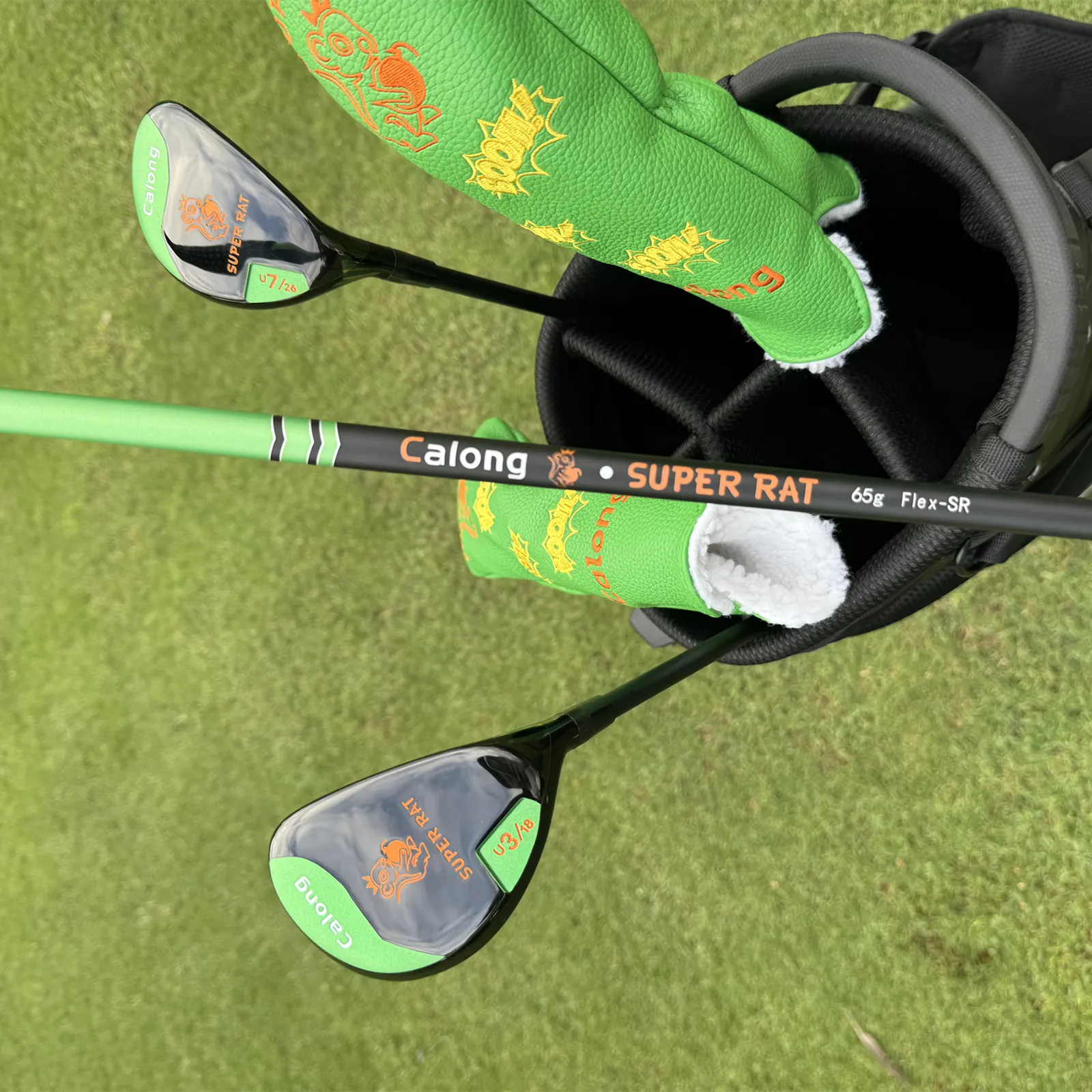 Calong Super Rat Golf Hybrids 18 22 26 30 Degree With Graphite Shaft 65g SR Flex Rescue RH Golf Clubs Headcover - Image 12